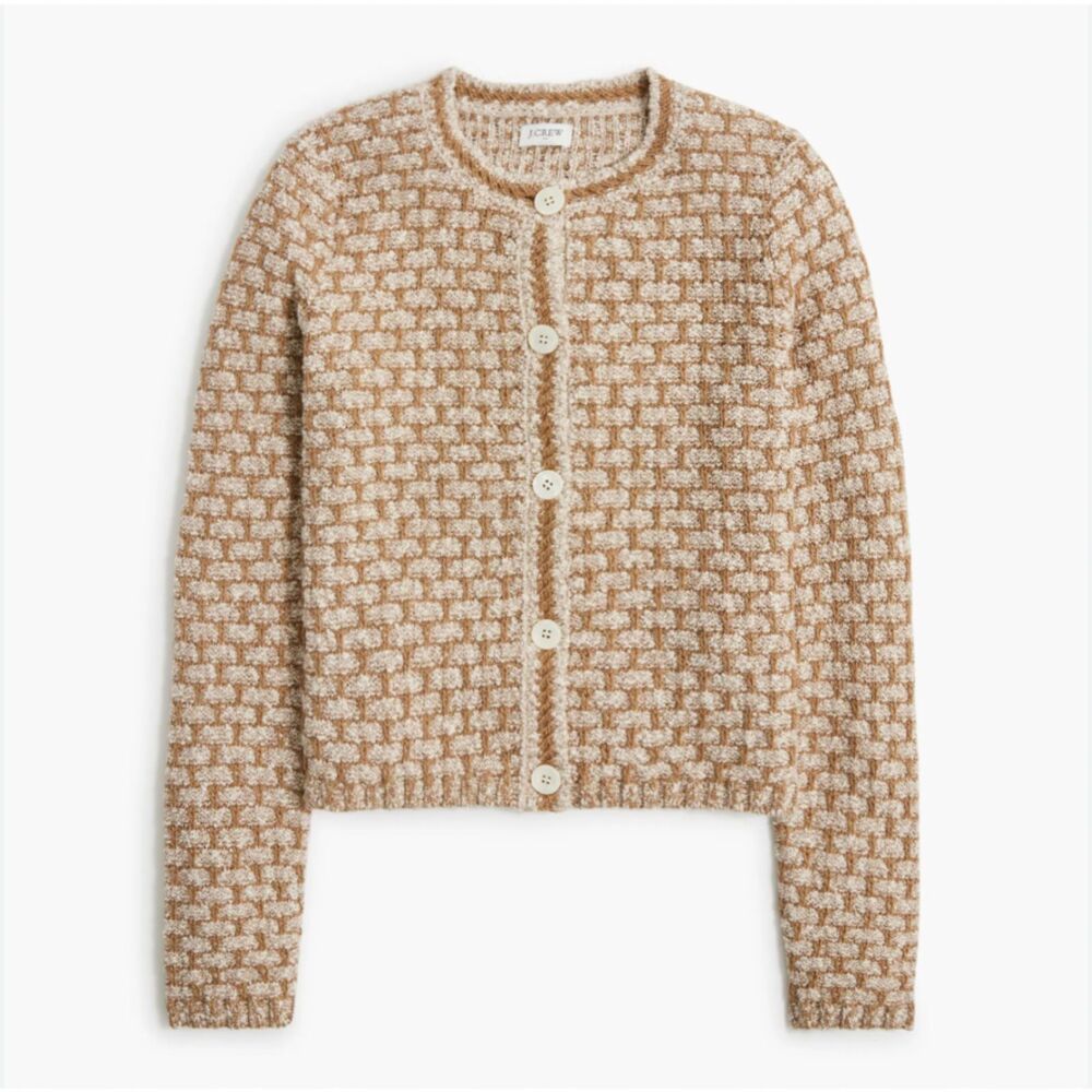 J. Crew Factory Tweed Cardigan Slouchy Sweater Lady Jacket Style# CD422 Size XL